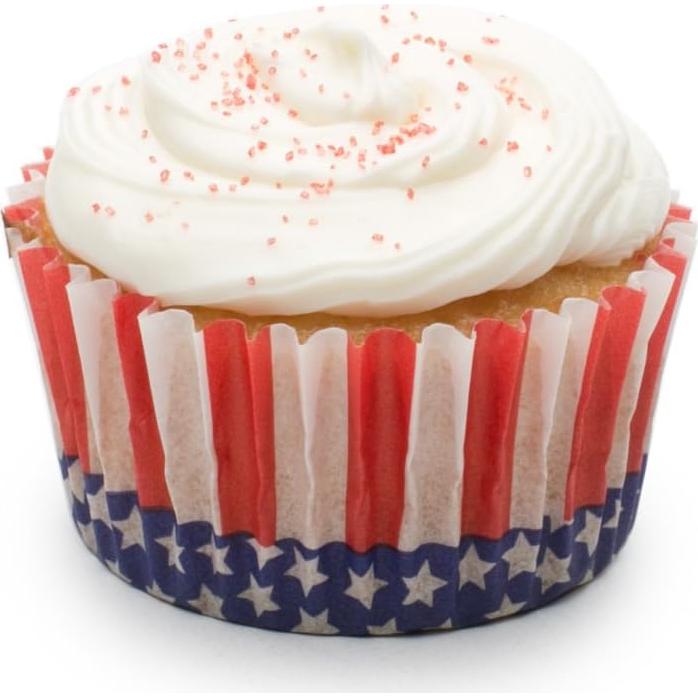 Forros de papel patrióticos Fox Run para muffins y cupcakes - 50 unidades