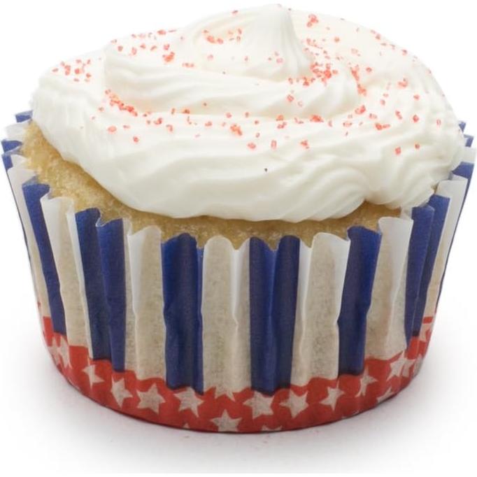 Forros de papel patrióticos Fox Run para muffins y cupcakes - 50 unidades