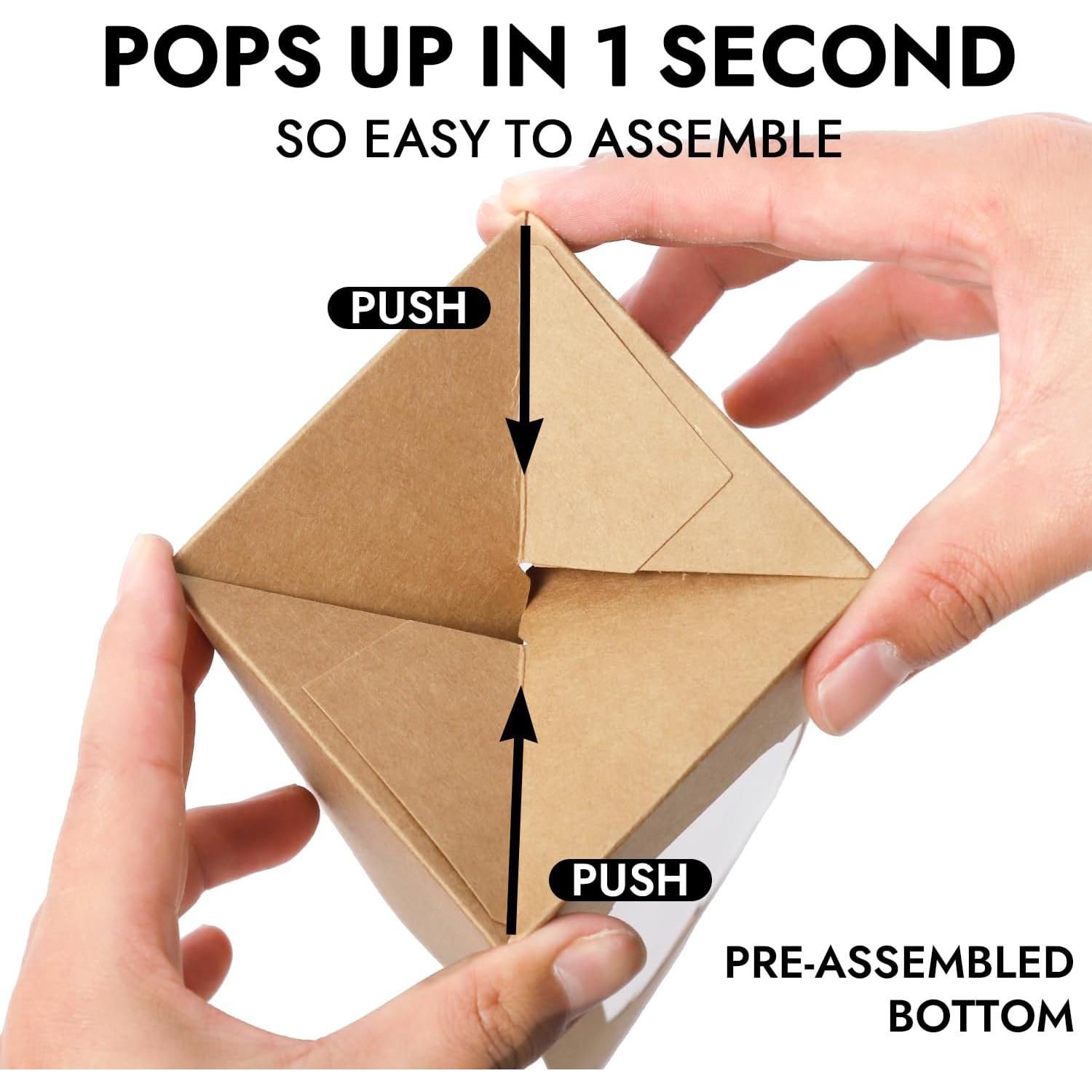 Cajas de Cupcake JCD 120 Pcs Kraft Marrón 8.9cm con Ventana