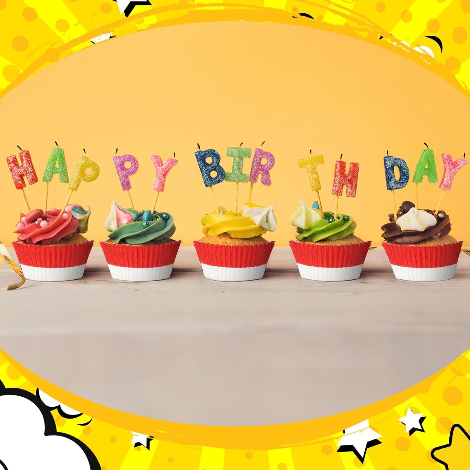 300 Forros de Cupcake Desechables Reallnaive Rojos y Blancos