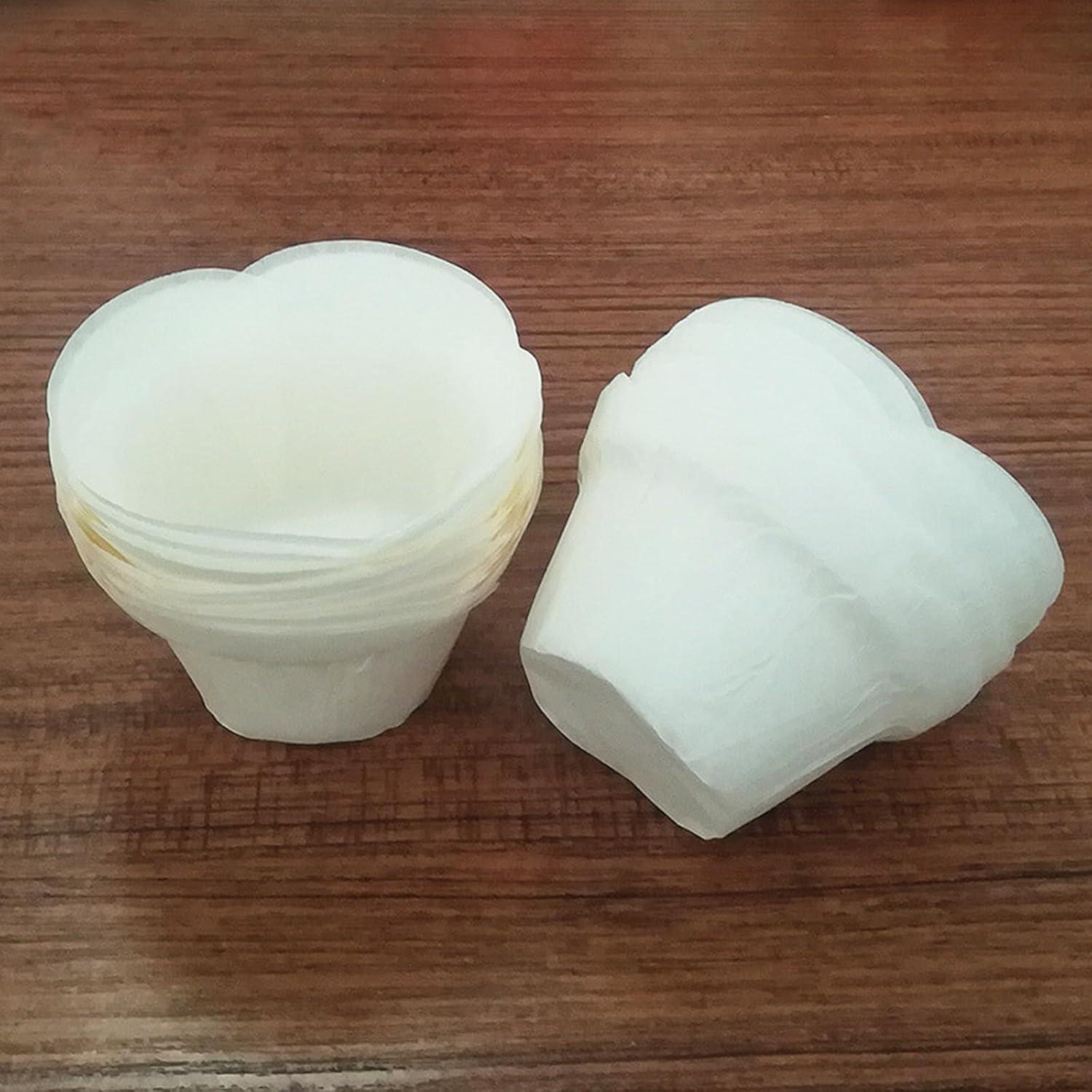 50 Forros de Papel para Cupcakes IAXSEE Blancos 5 cm