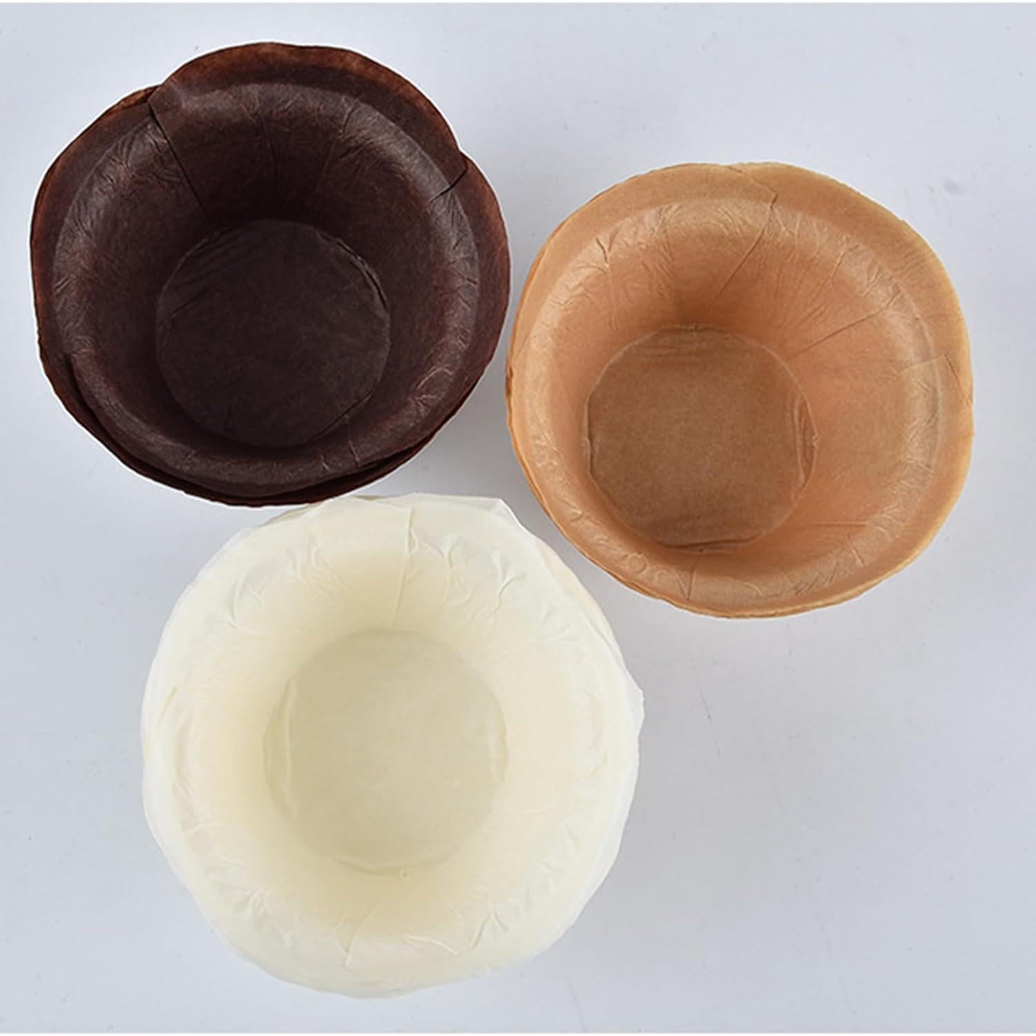 50 Forros de Papel para Cupcakes IAXSEE Blancos 5 cm