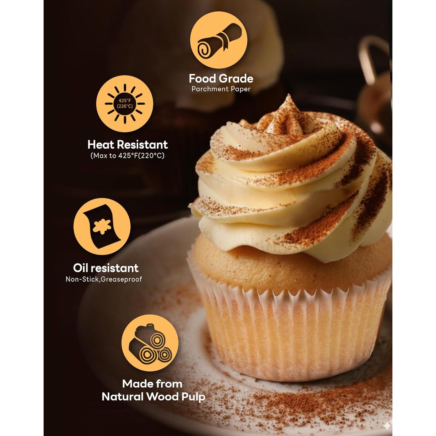 Forros de Cupcake Mini Bake Choice 400pcs Blancos Antiadherentes