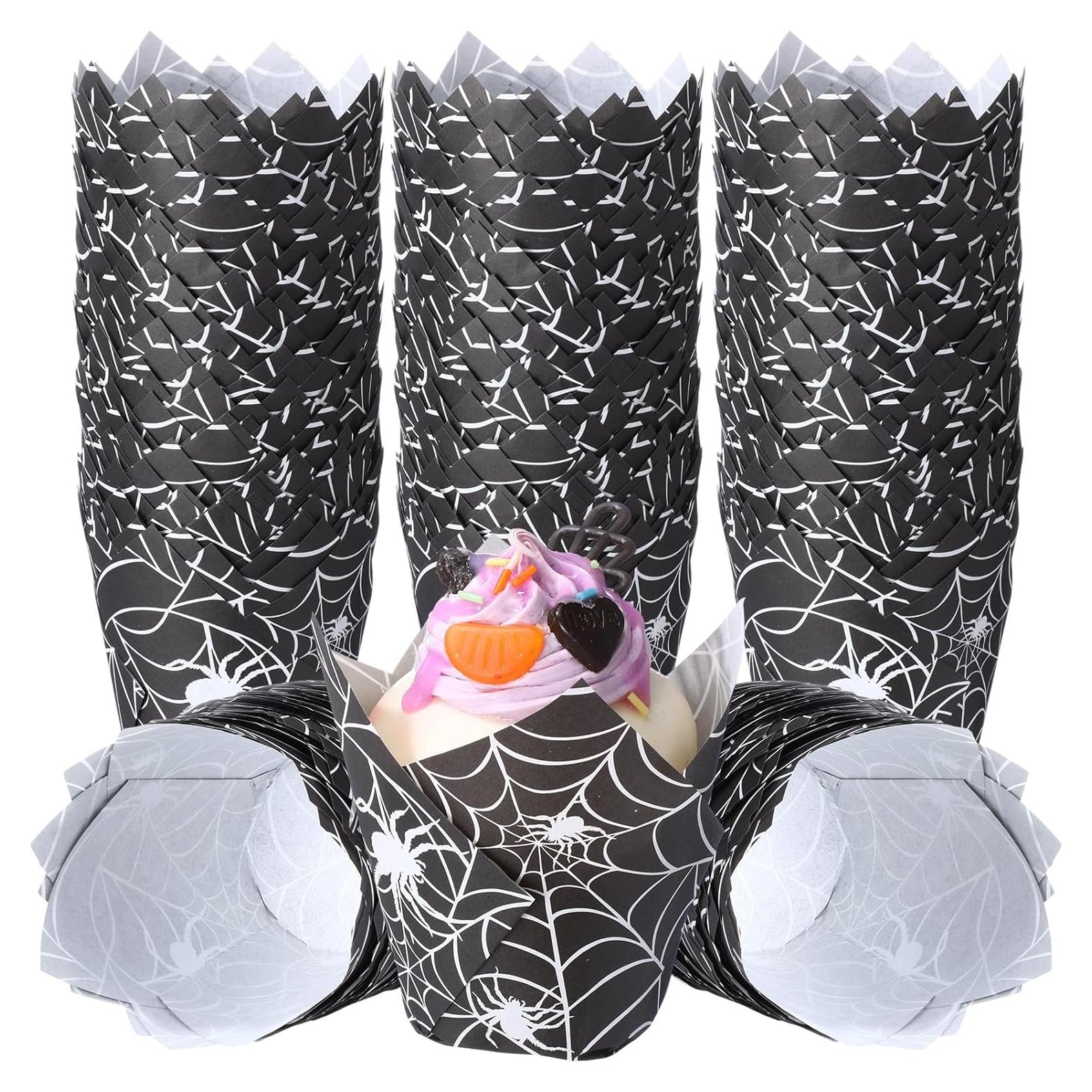 Forros de Papel para Cupcakes Maxdot 200 Pcs Halloween Tulipán