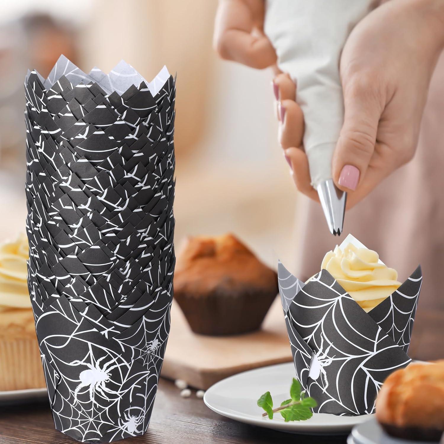 Forros de Papel para Cupcakes Maxdot 200 Pcs Halloween Tulipán