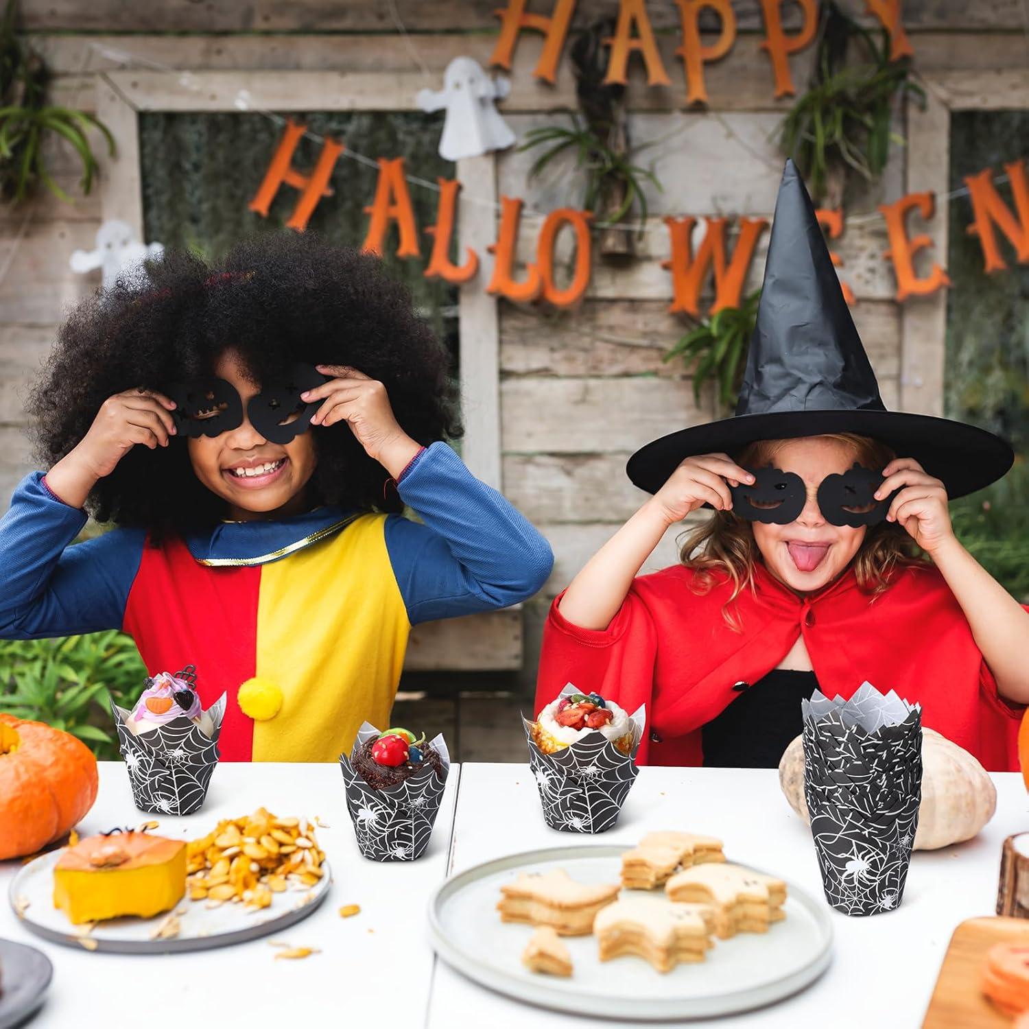 Forros de Papel para Cupcakes Maxdot 200 Pcs Halloween Tulipán