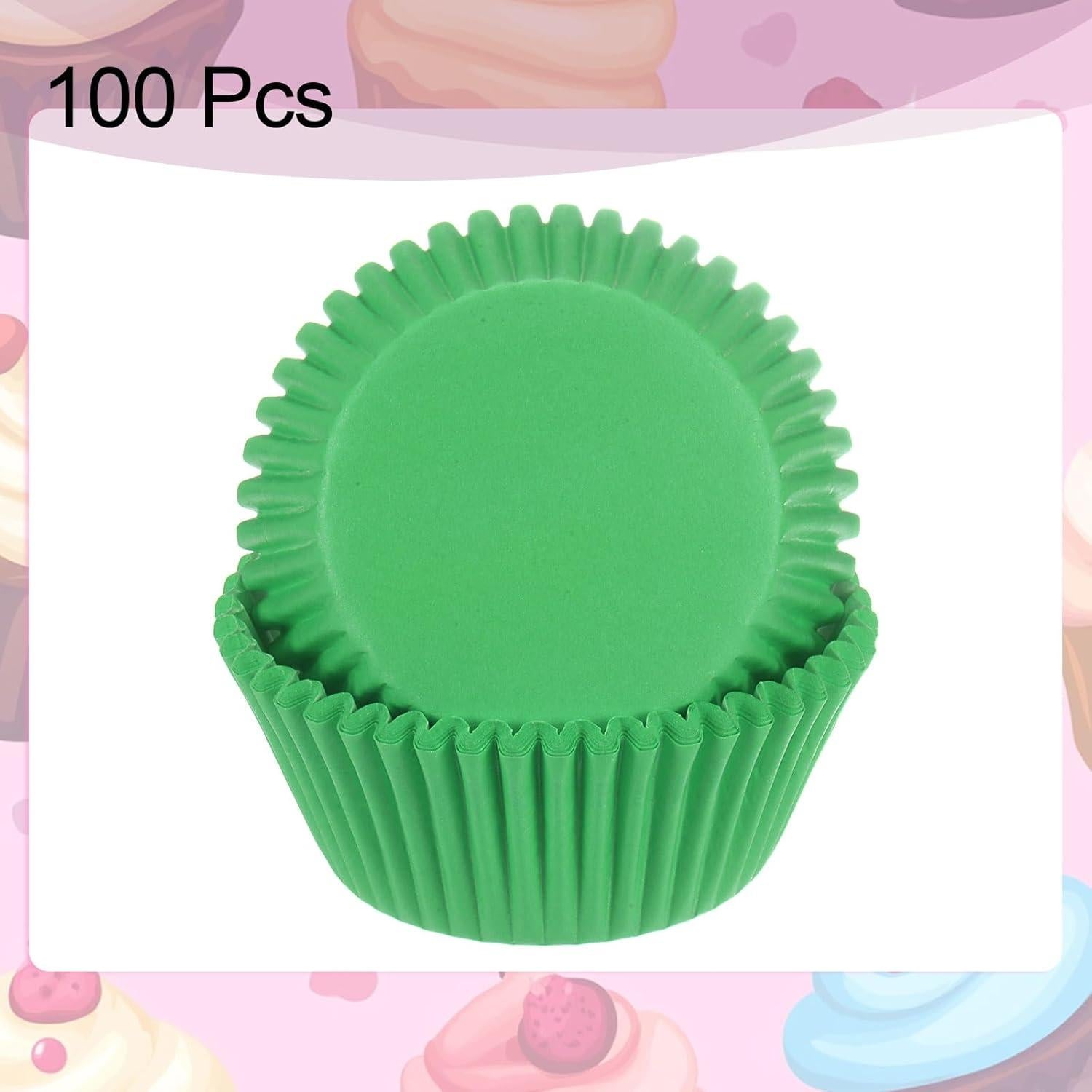Forros para Cupcakes Verde HARFINGTON 100 Unidades 7 cm