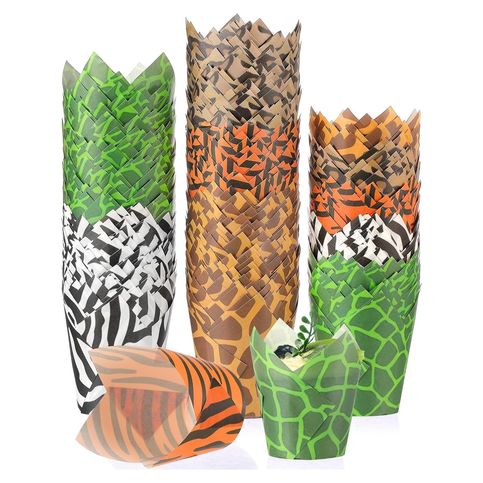 500 Forros de Cupcake Tulipán Reallnaive Multicolor 5x8cm