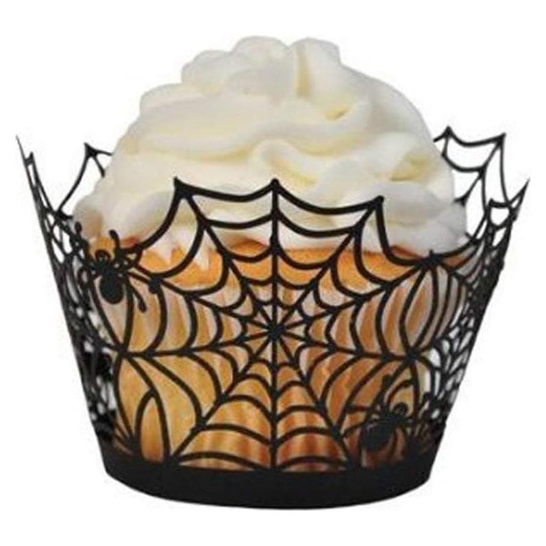 Fundas para Cupcakes de Halloween BinaryABC 36 Pcs Telaraña