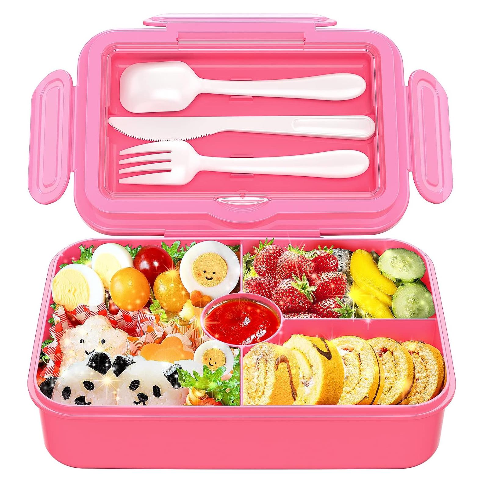Caja de Almuerzo Bento DaCool Rosa 7.5 Tazas 4 Compartimentos