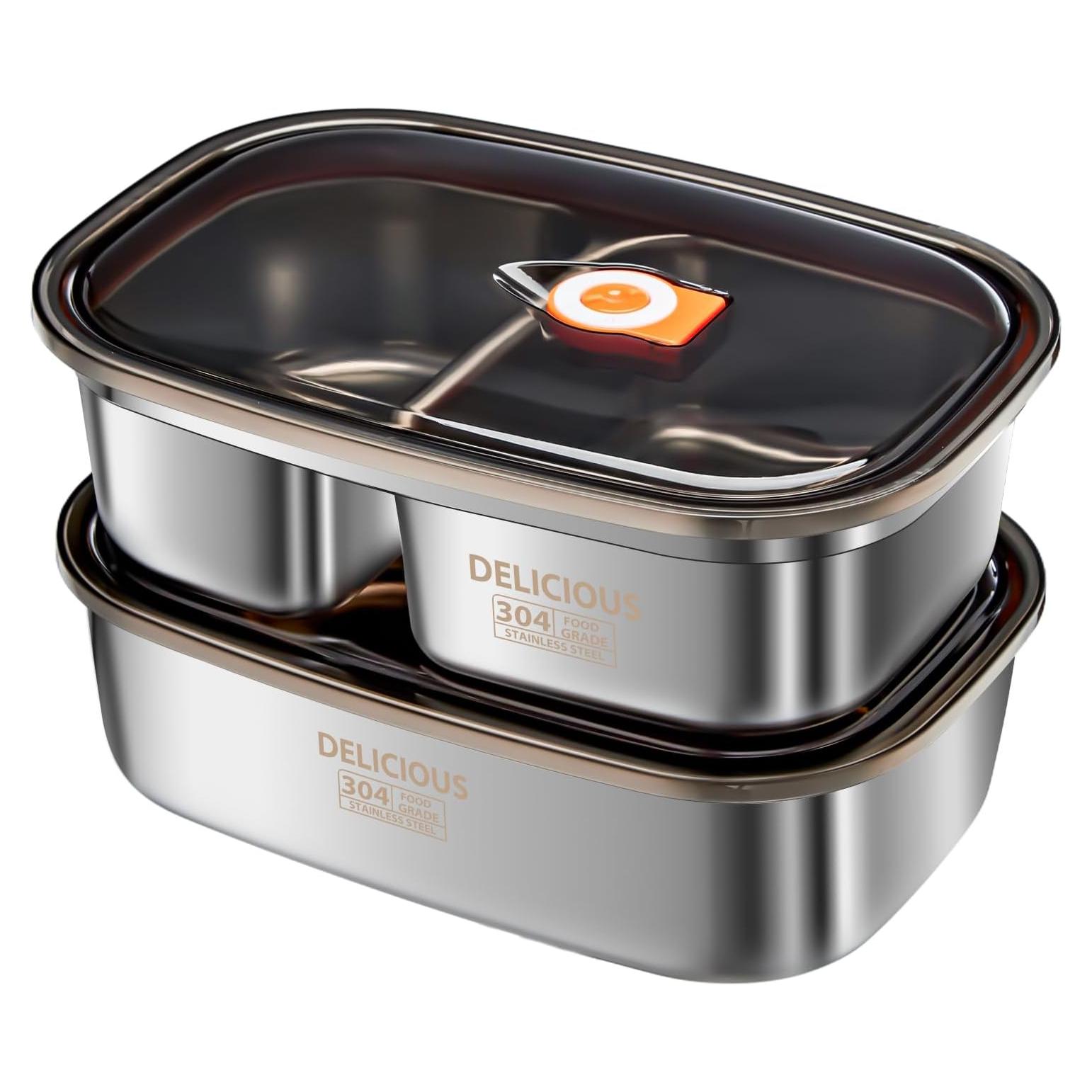 Caja Bento Acero Inoxidable Kabbas 1.2L y 1.7L Hermética