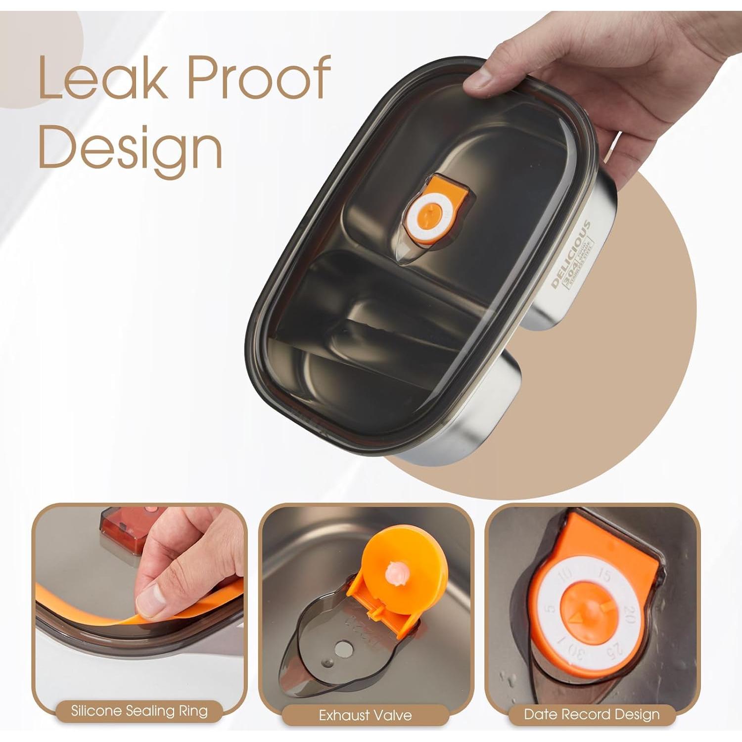 Caja Bento Acero Inoxidable Kabbas 1.2L y 1.7L Hermética