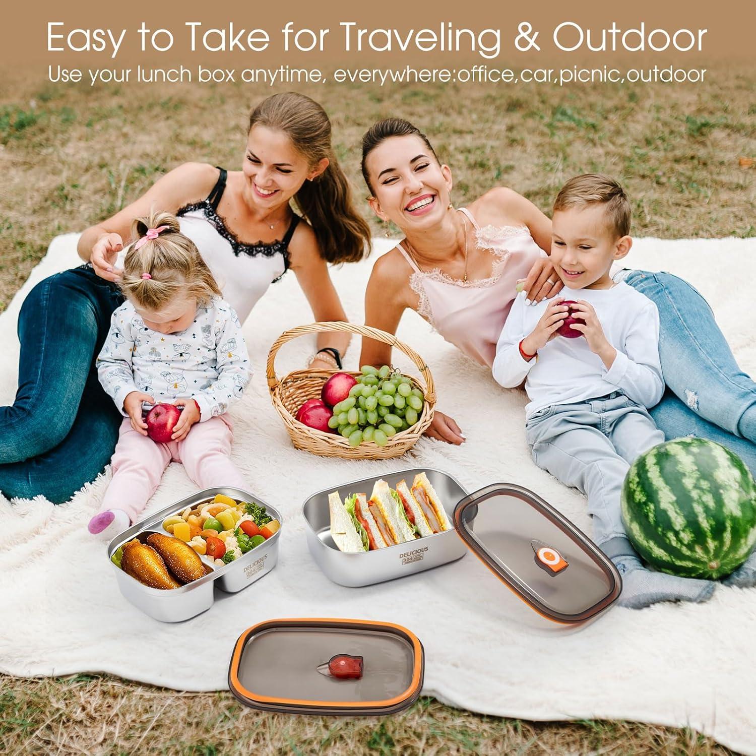 Caja Bento Acero Inoxidable Kabbas 1.2L y 1.7L Hermética