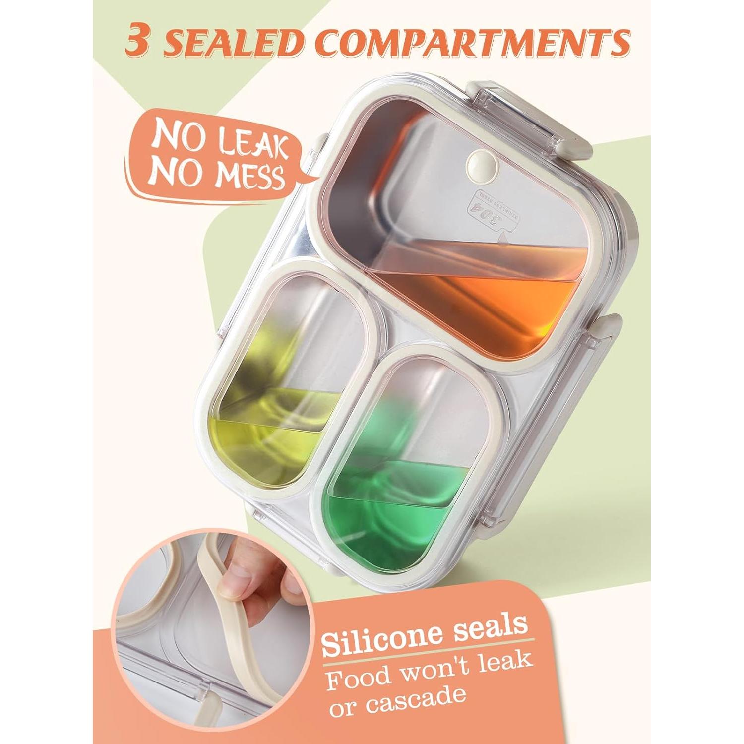 Caja de Almuerzo Bento Alphatool Acero Inoxidable 3 Compartimentos