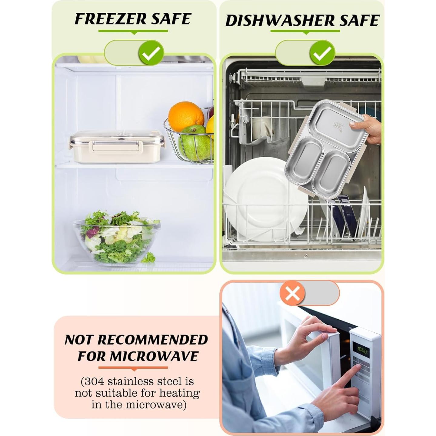 Caja de Almuerzo Bento Alphatool Acero Inoxidable 3 Compartimentos