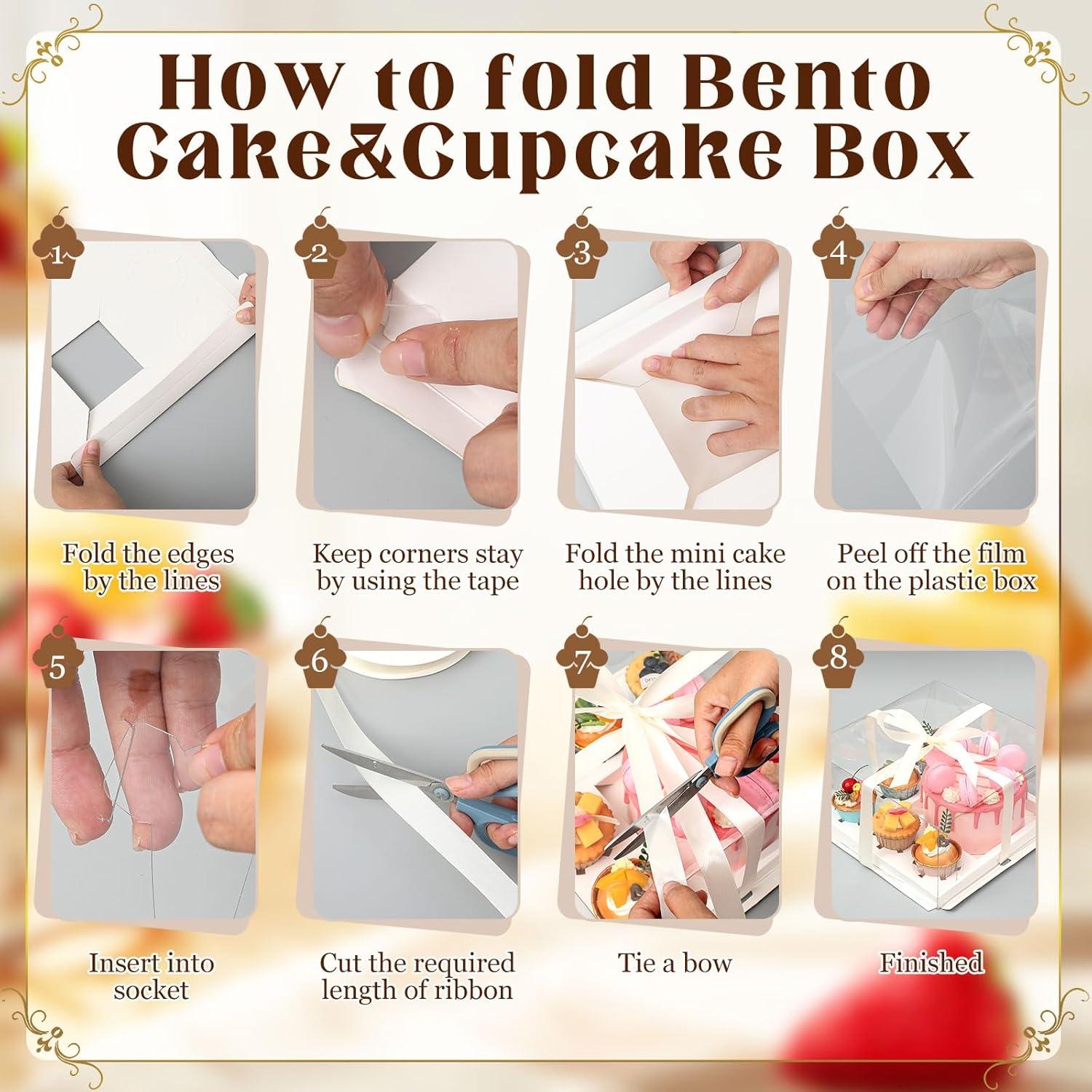 Paquete de 2 cajas bento para pastel y cupcakes Sayglossy