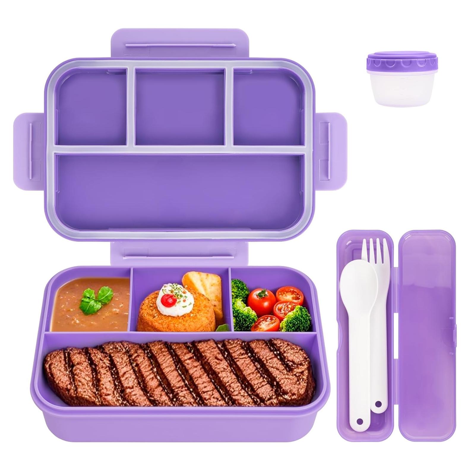 Caja de Almuerzo Bento Annaklin Morada 4 Compartimentos 45.8 oz
