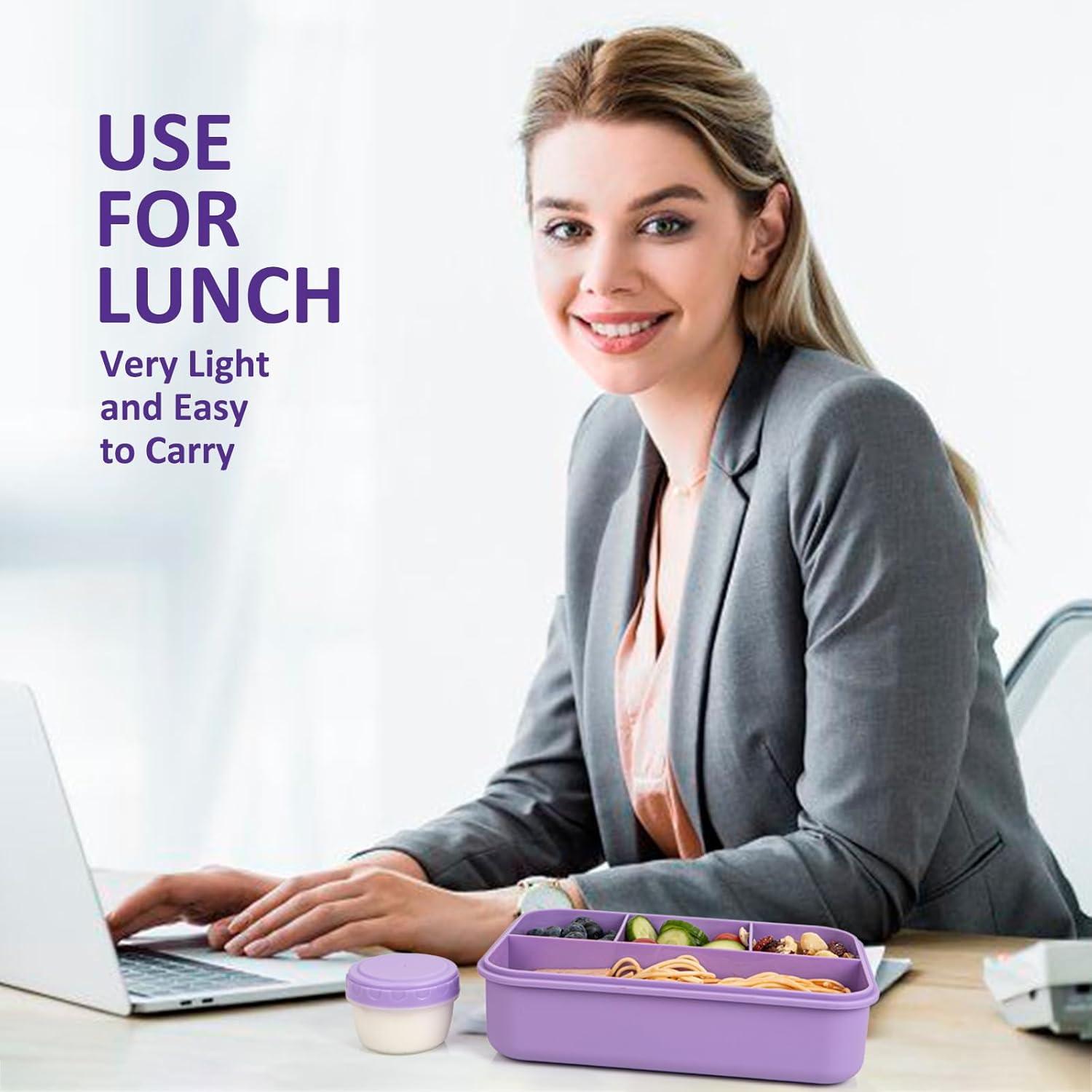 Caja de Almuerzo Bento Annaklin Morada 4 Compartimentos 45.8 oz