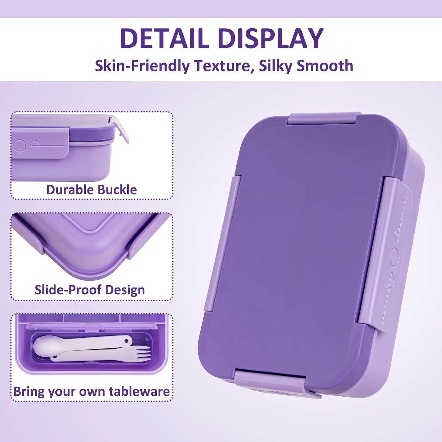 Caja de Almuerzo Bento Annaklin Morada 4 Compartimentos 45.8 oz