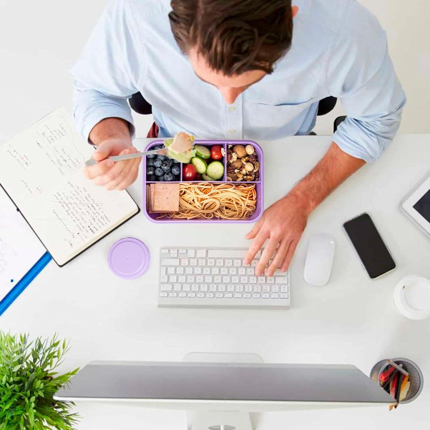 Caja de Almuerzo Bento Annaklin Morada 4 Compartimentos 45.8 oz