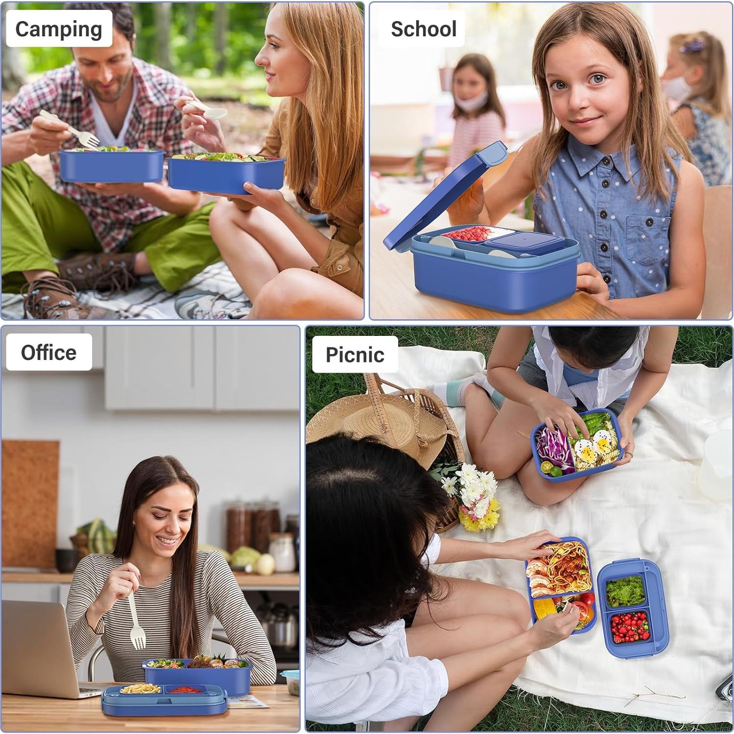 Caja Bento Azul Winproper 66oz 1960ml a Prueba de Fugas