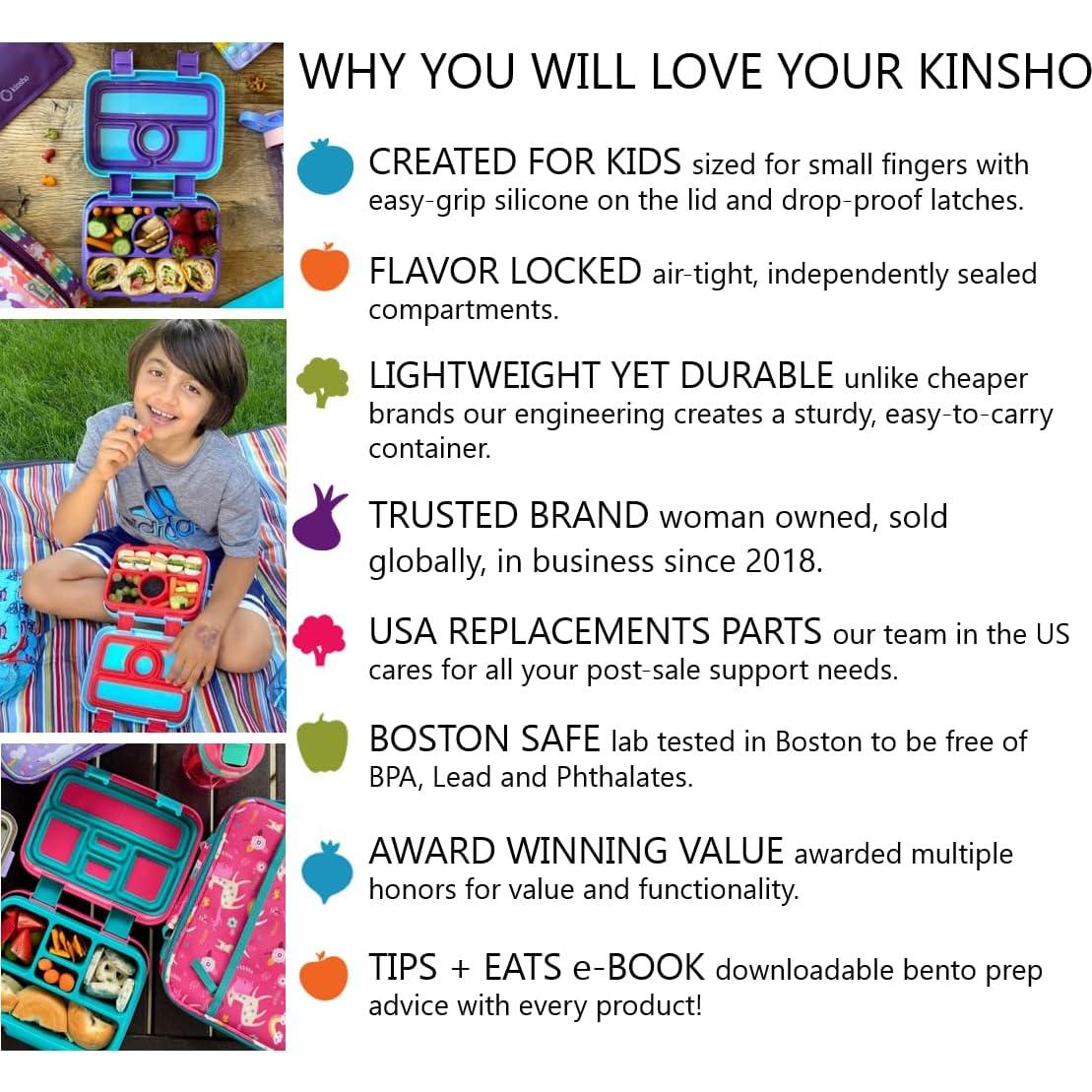 Lonchera Bento Kinsho Unicornio Púrpura 5 Secciones Sin BPA