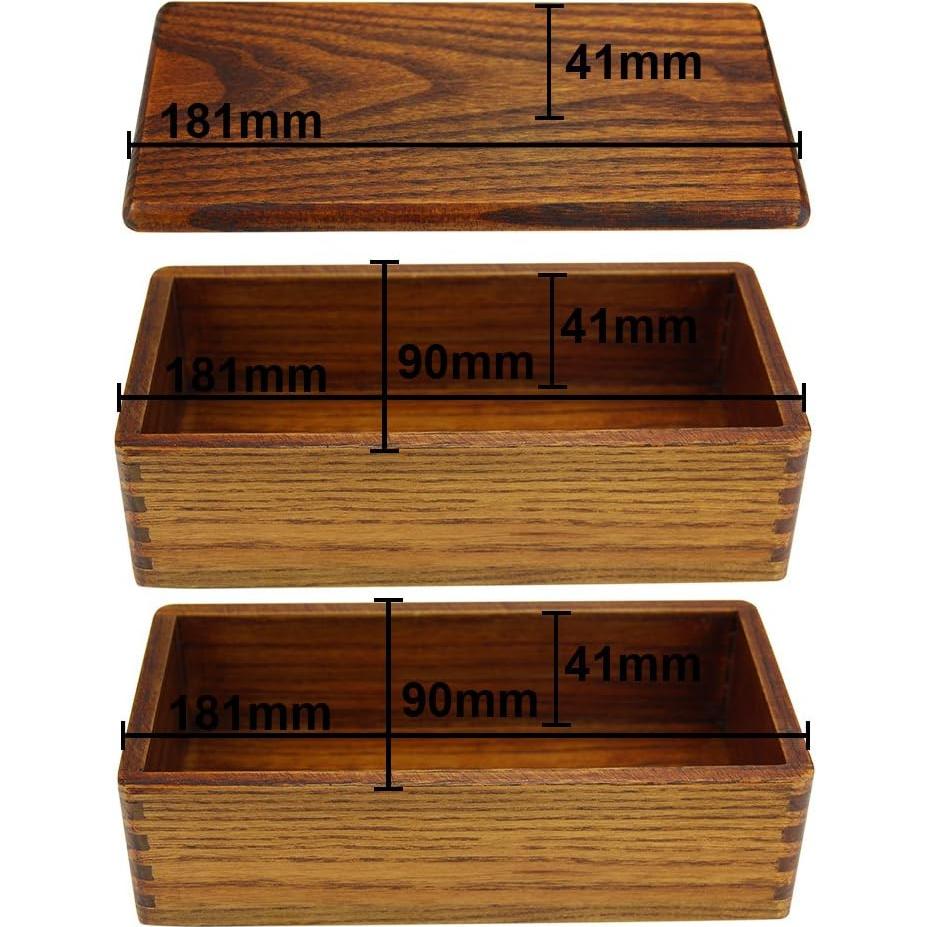 Caja Bento de Madera AOOSY 400ml con Cuchara y Tenedor