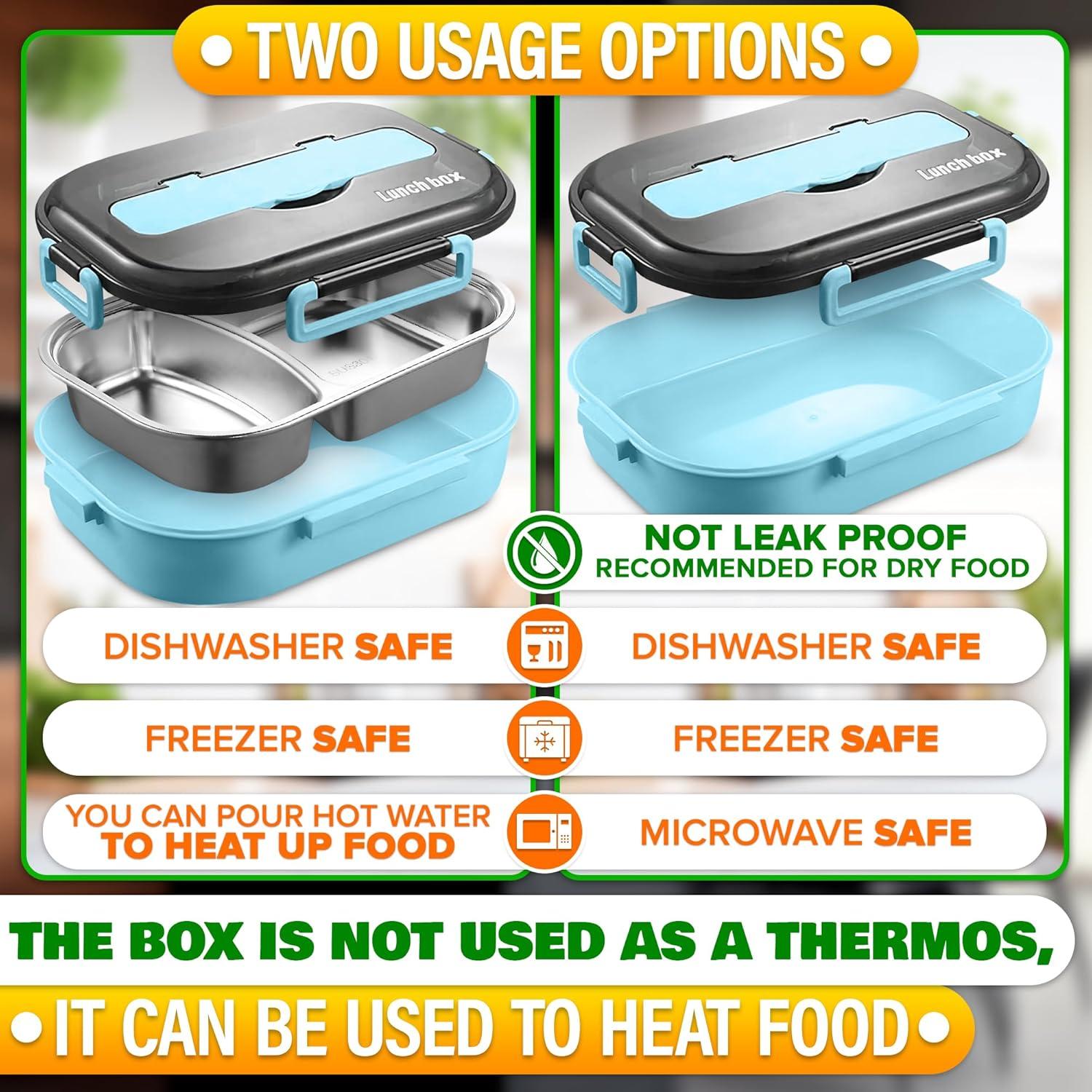 Caja de Almuerzo Aislada LIBERHAUS Azul 1.37L 2 Compartimentos