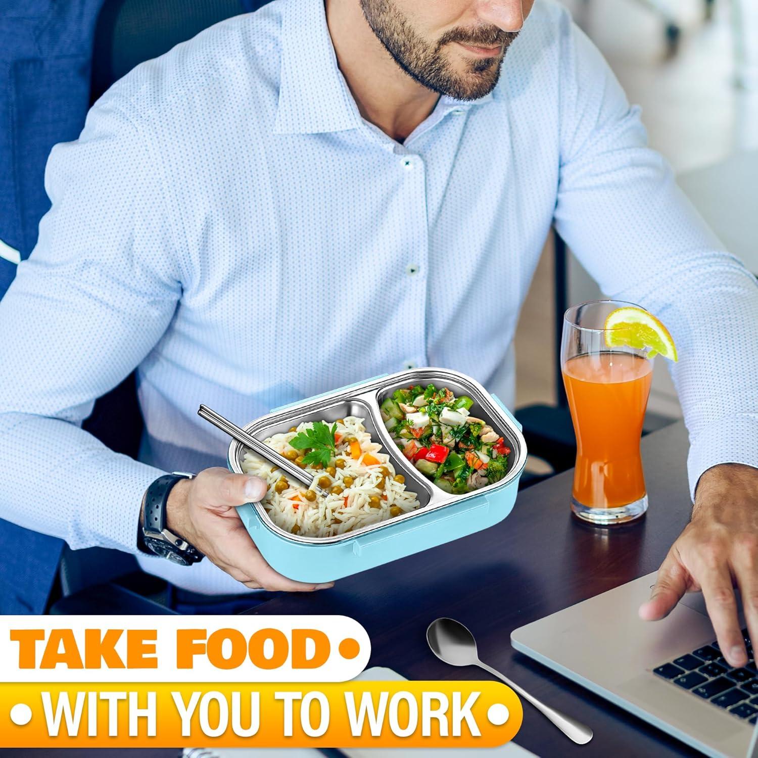 Caja de Almuerzo Aislada LIBERHAUS Azul 1.37L 2 Compartimentos