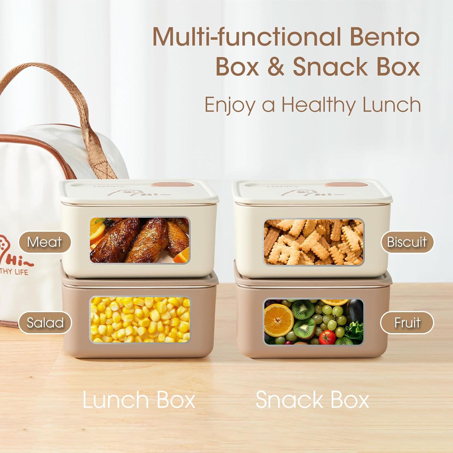 Cajas Bento de Acero Inoxidable MINSEAD - 1.4L, 2 Unidades