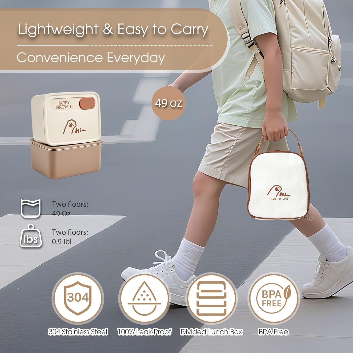 Cajas Bento de Acero Inoxidable MINSEAD - 1.4L, 2 Unidades