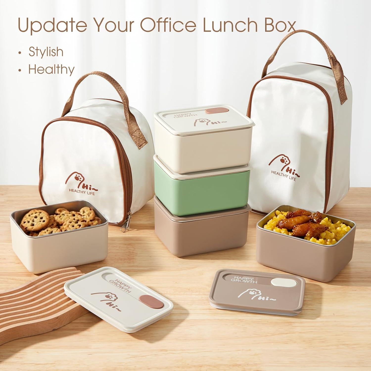 Cajas Bento de Acero Inoxidable MINSEAD - 1.4L, 2 Unidades