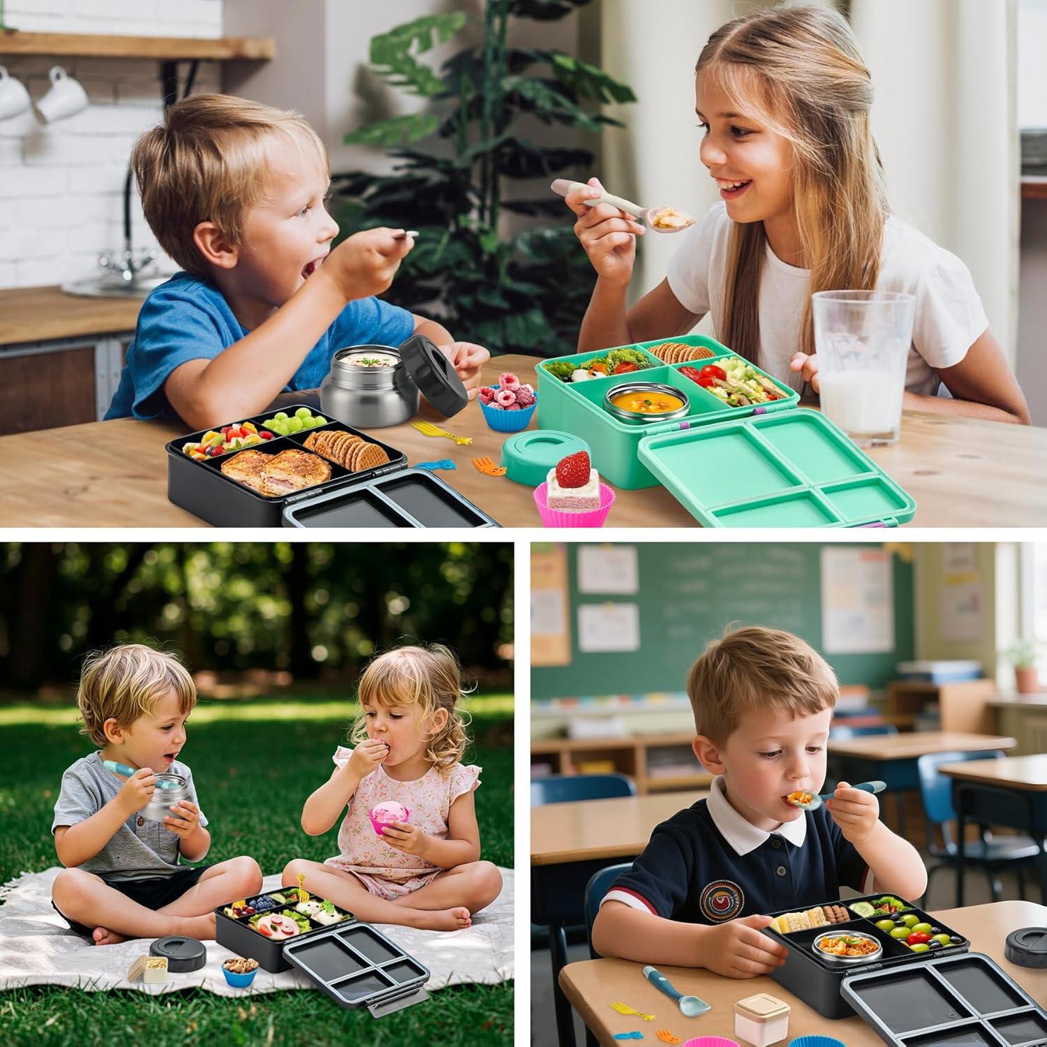 Caja de Almuerzo Bento BABHAMNESS con Termo Aislado 1600 ml