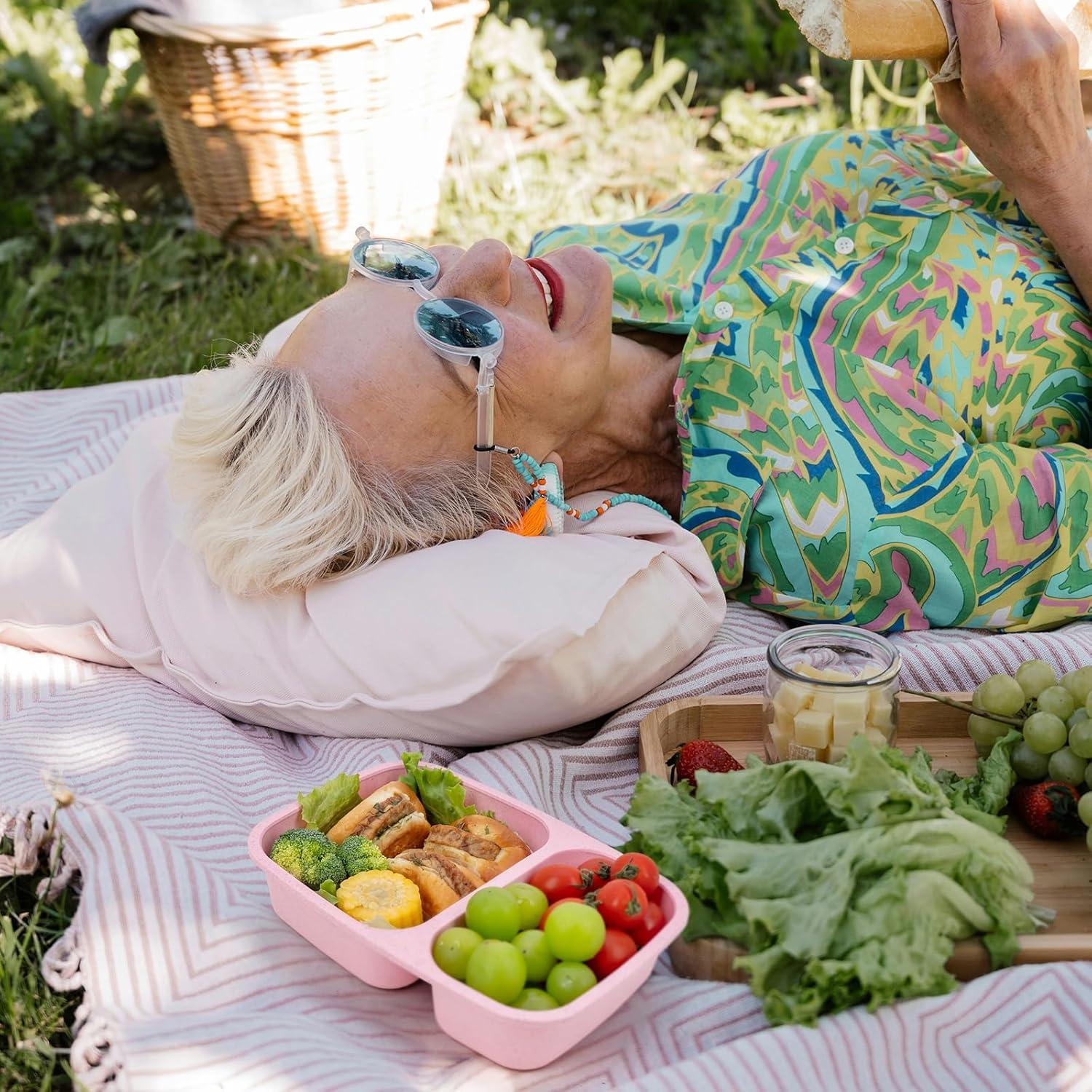 Caja de Almuerzo Bento 2 Compartimentos Annaklin 0.9L 5 Piezas