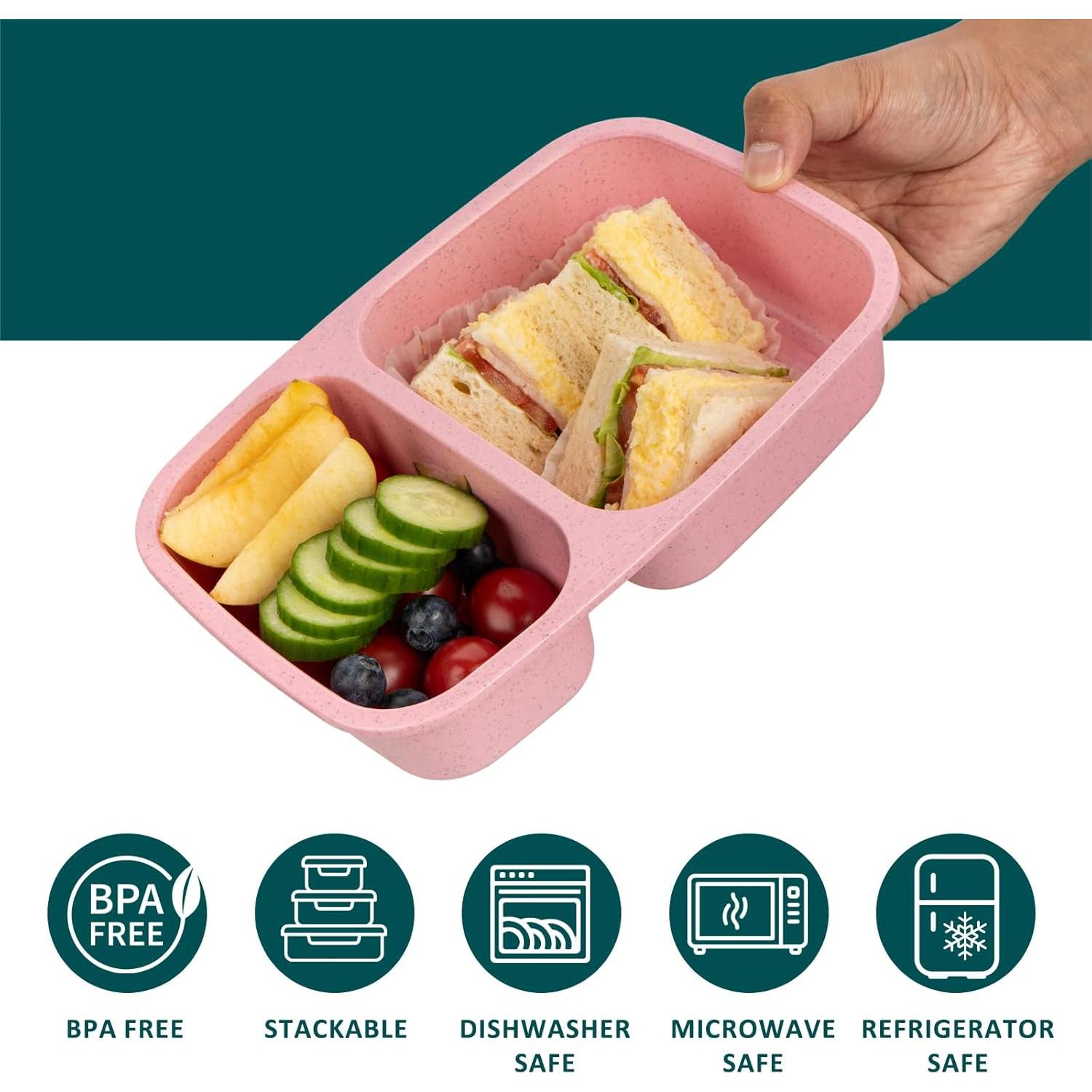 Caja de Almuerzo Bento 2 Compartimentos Annaklin 0.9L 5 Piezas