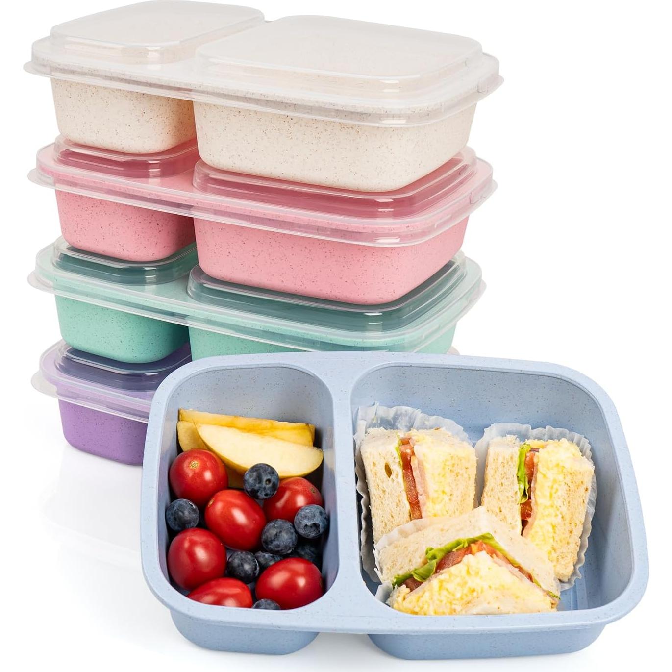 Caja de Almuerzo Bento 2 Compartimentos Annaklin 0.9L 5 Piezas