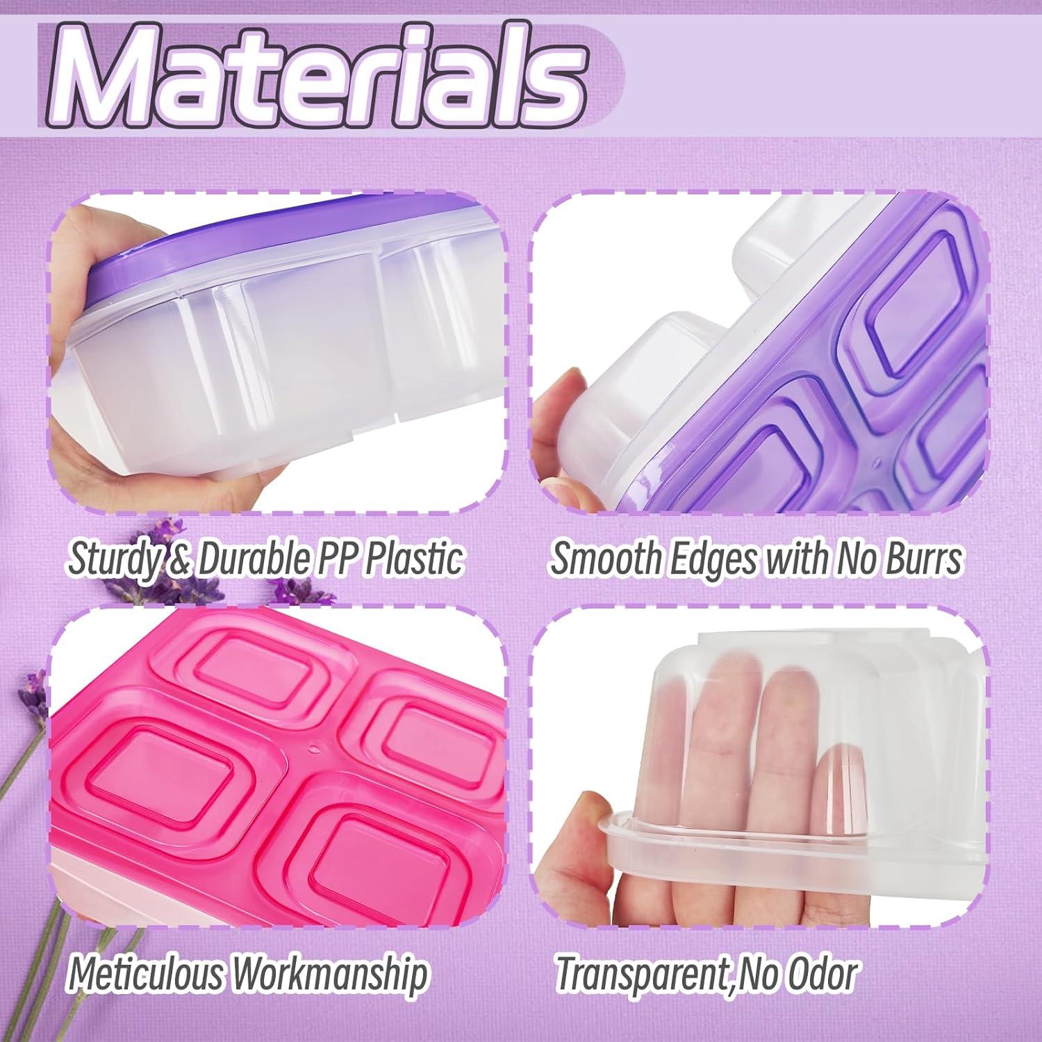 Paquete de 10 Cajas Bento Reutilizables Irrmshr 4 Compartimentos