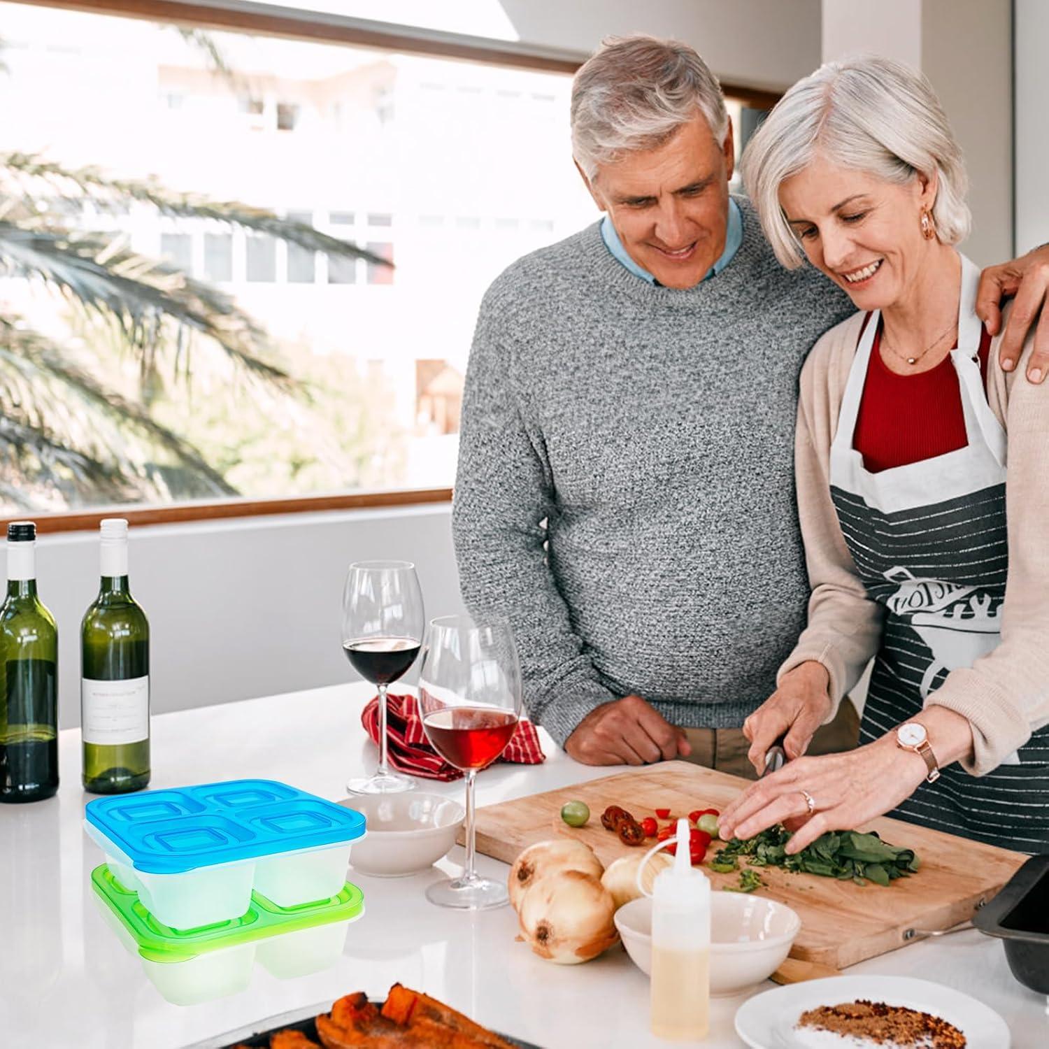 Paquete de 10 Cajas Bento Reutilizables Irrmshr 4 Compartimentos