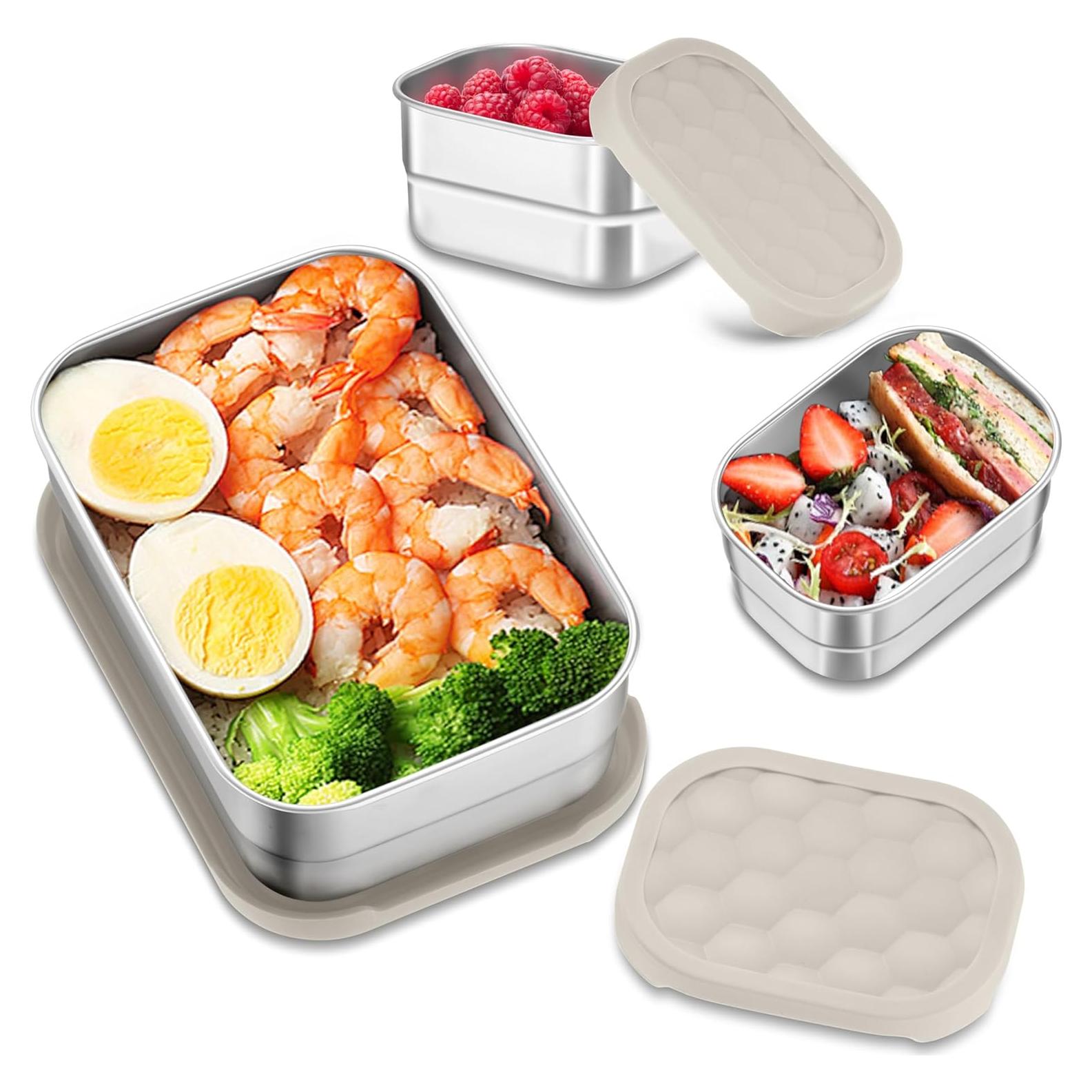 Contenedores de Almuerzo Acero Inoxidable HaWare 3 Piezas Caqui