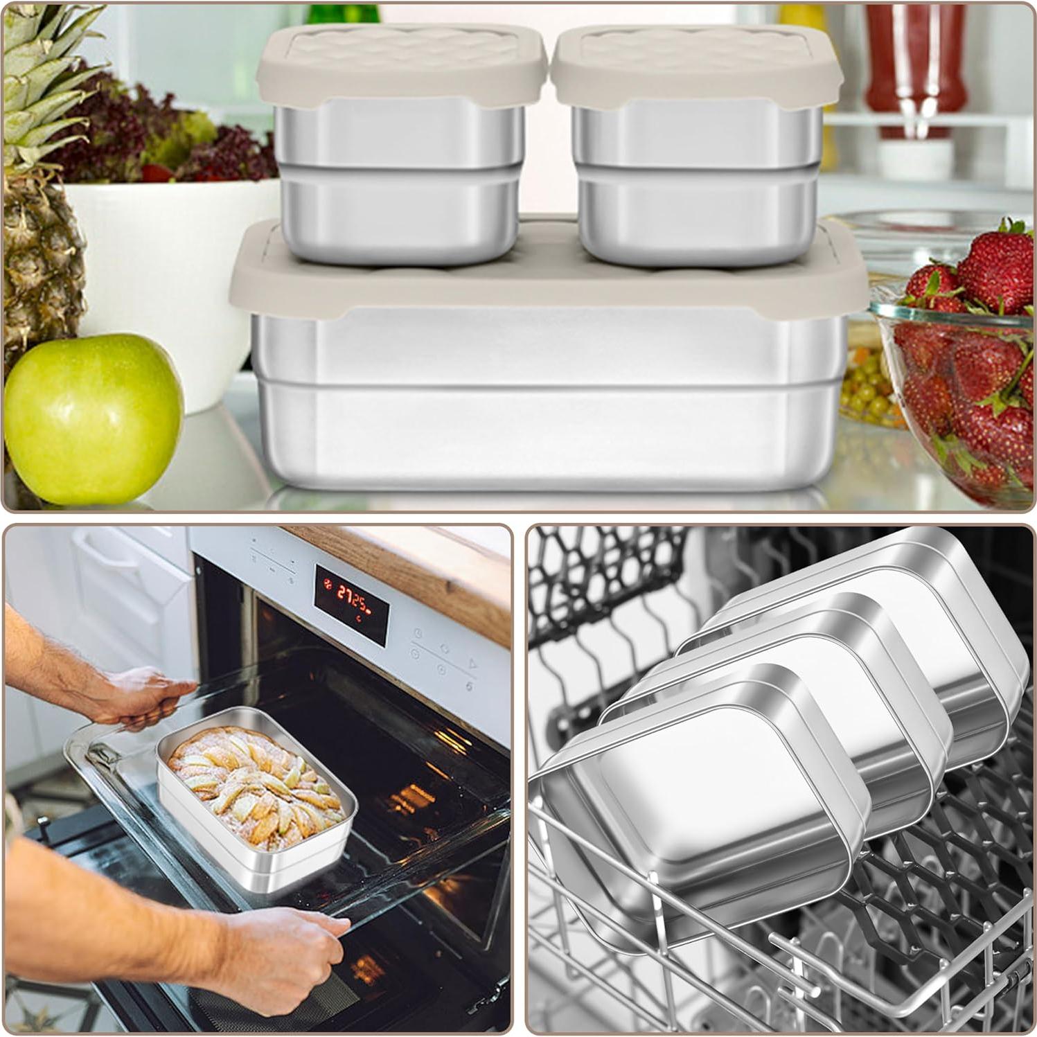 Contenedores de Almuerzo Acero Inoxidable HaWare 3 Piezas Caqui