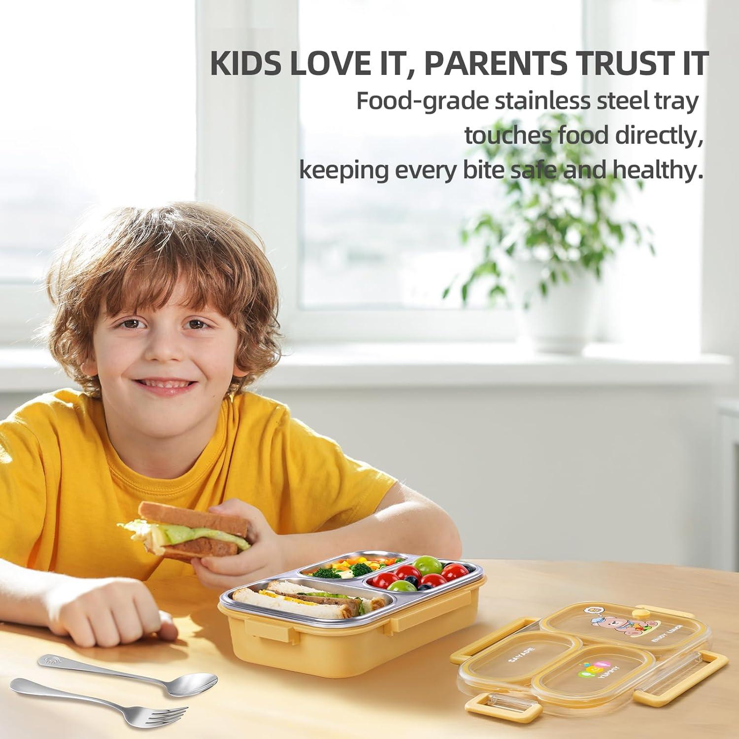 Caja de Almuerzo Bento SAYAPE Amarillo 3 Compartimentos 0.75 L