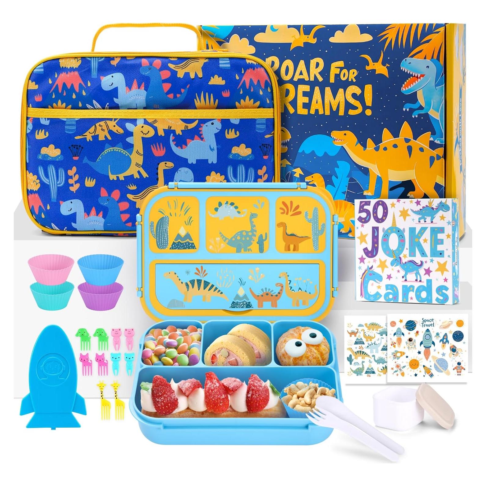 Caja de Almuerzo QQKO Dinosaurio 1200ml con Bolsa Aislada