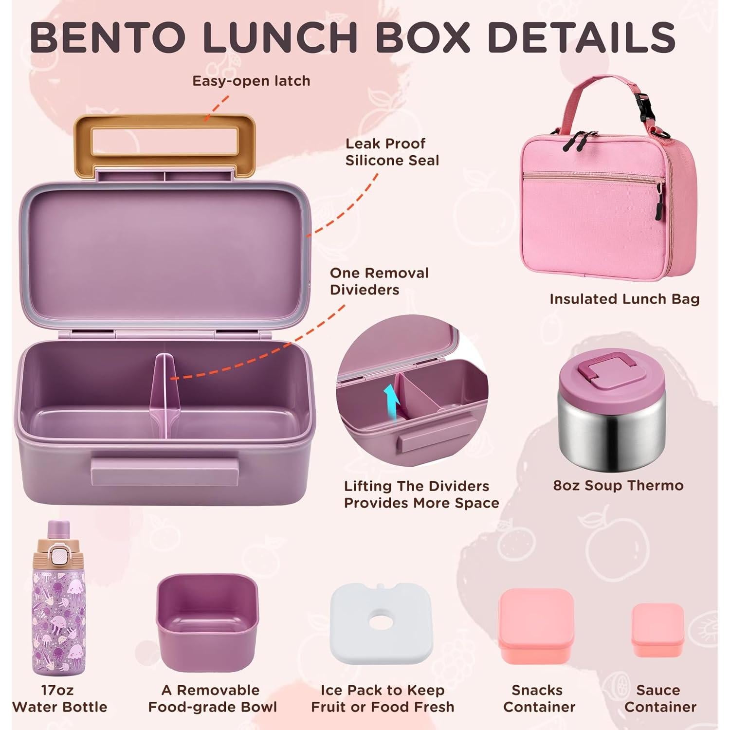Caja Bento para Niños MAISON HUIS con Termo 226g y Bolsa Aislada