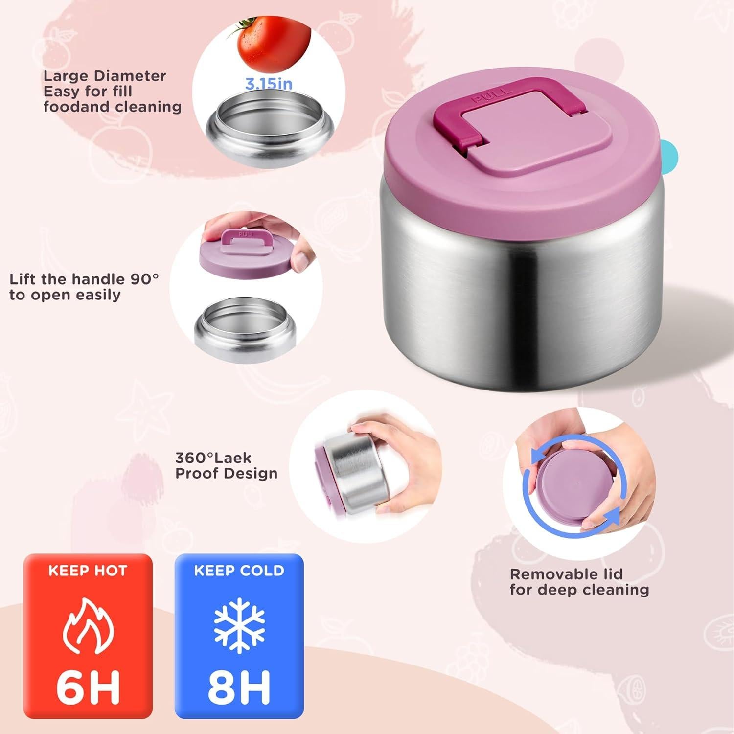 Caja Bento para Niños MAISON HUIS con Termo 226g y Bolsa Aislada