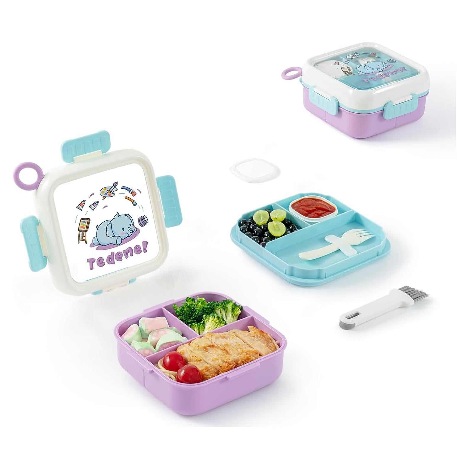 Caja Bento SAYAPE Púrpura 2 Capas 3 Compartimentos 1000ml