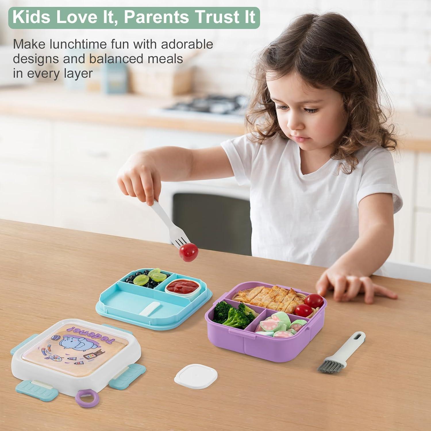 Caja Bento SAYAPE Púrpura 2 Capas 3 Compartimentos 1000ml