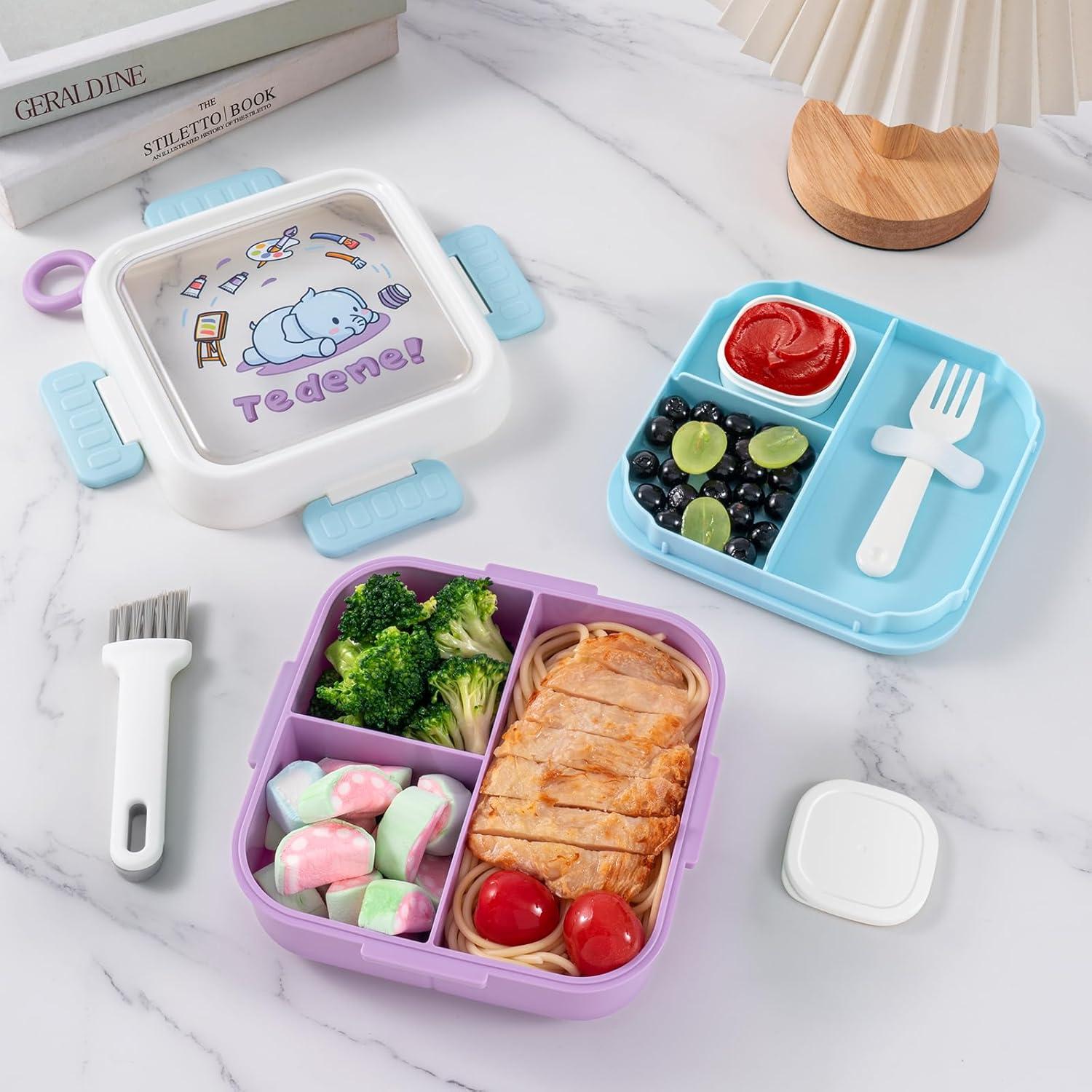 Caja Bento SAYAPE Púrpura 2 Capas 3 Compartimentos 1000ml