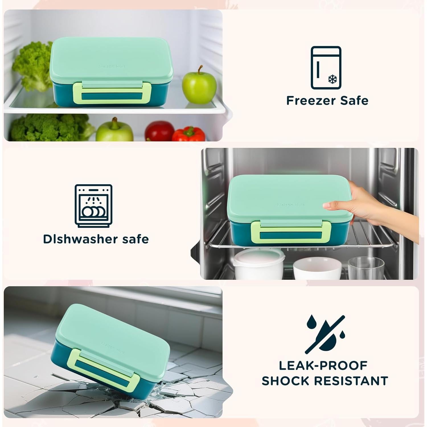 Set Caja de Almuerzo Bento Niños MAISON HUIS 6 Piezas Verde