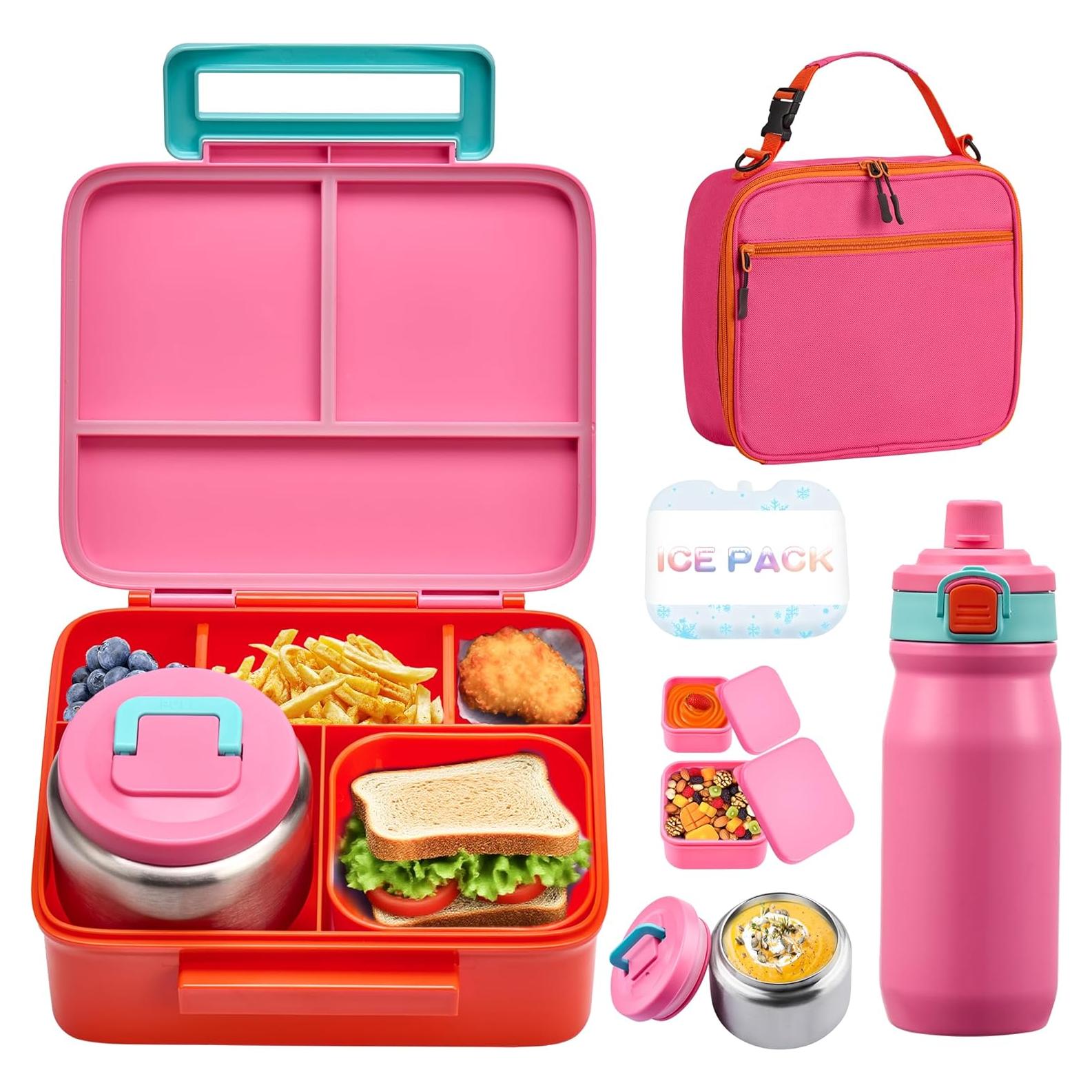 Set de Almuerzo Bento MAISON HUIS Rosa 6 Piezas Aislado