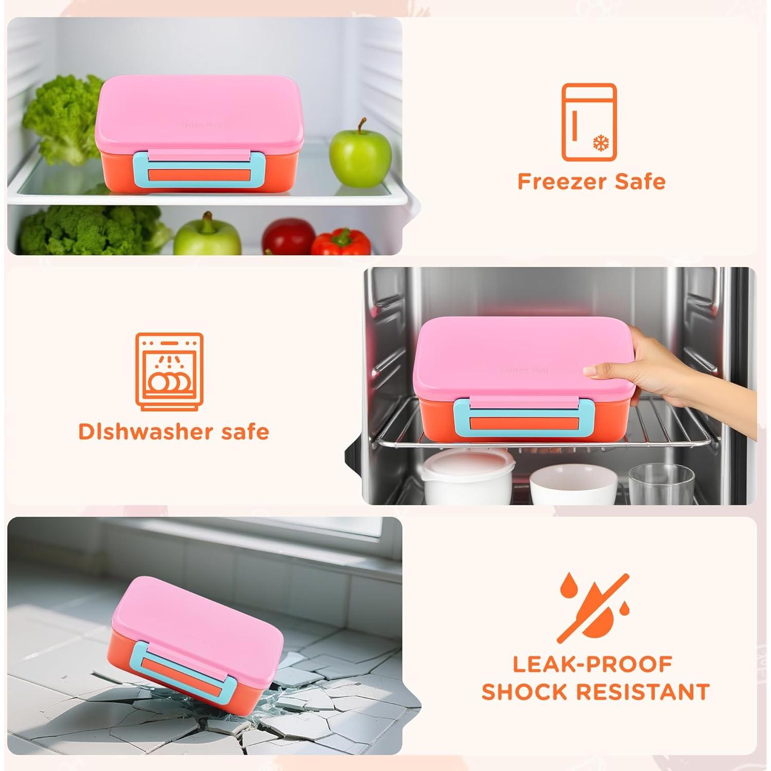 Set de Almuerzo Bento MAISON HUIS Rosa 6 Piezas Aislado